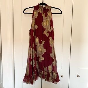 Anthropologie Rose Mini Dress